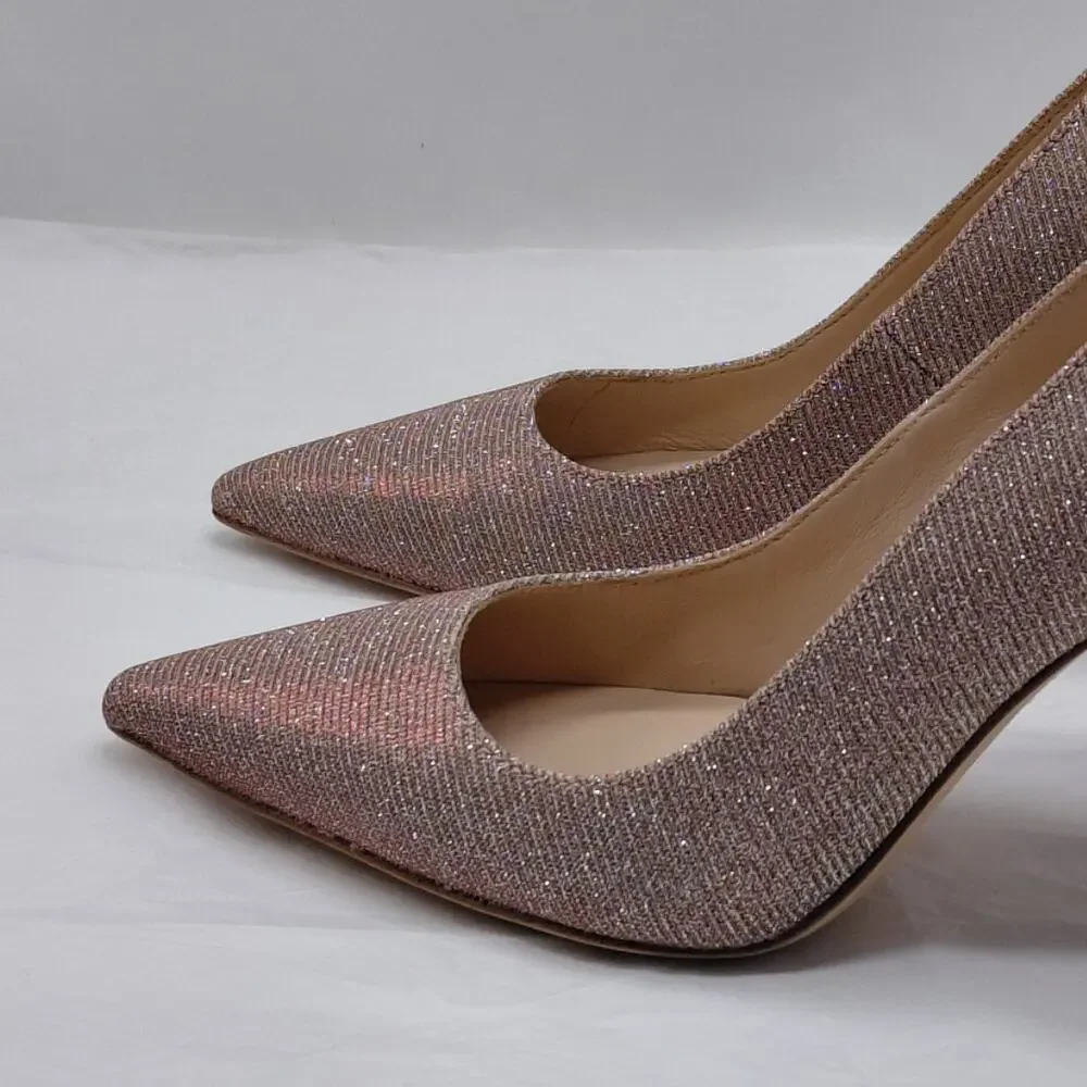 kate spade Vivian Heels Womens Size 7 Pink Glitter Formal Wedding Party Pumps